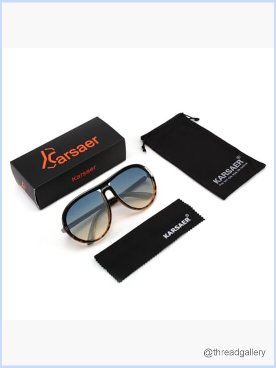 Oversized Vintage Aviator Sunglasses Retro Round Unisex UV Protection main image 4
